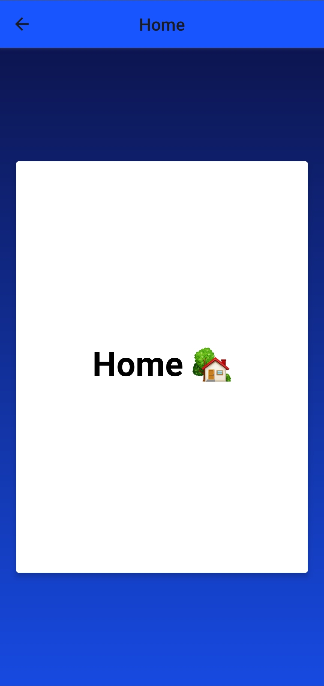 A screenshot of a mobile device running the demo tru.ID application. The background is blue with a white card over the top. On this card is an image of an animated house