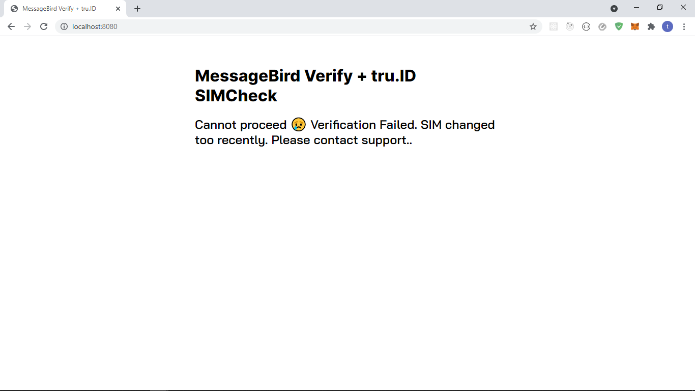tru.ID + MessageBird SIM Change Detected