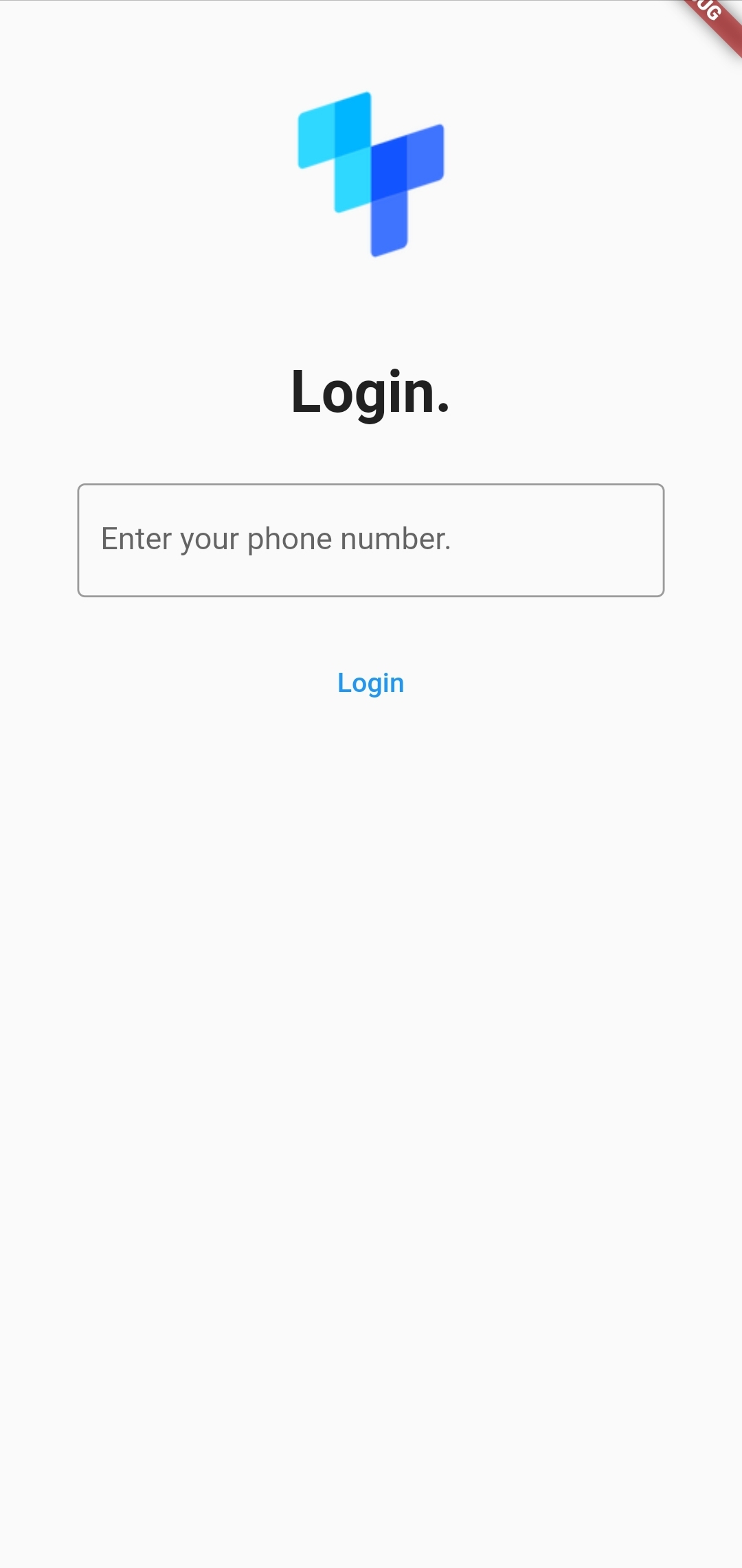 A tru.ID mobile app screen with the tru.ID logo, a label containing the value 'login', and an input field for the user to enter their phone number.