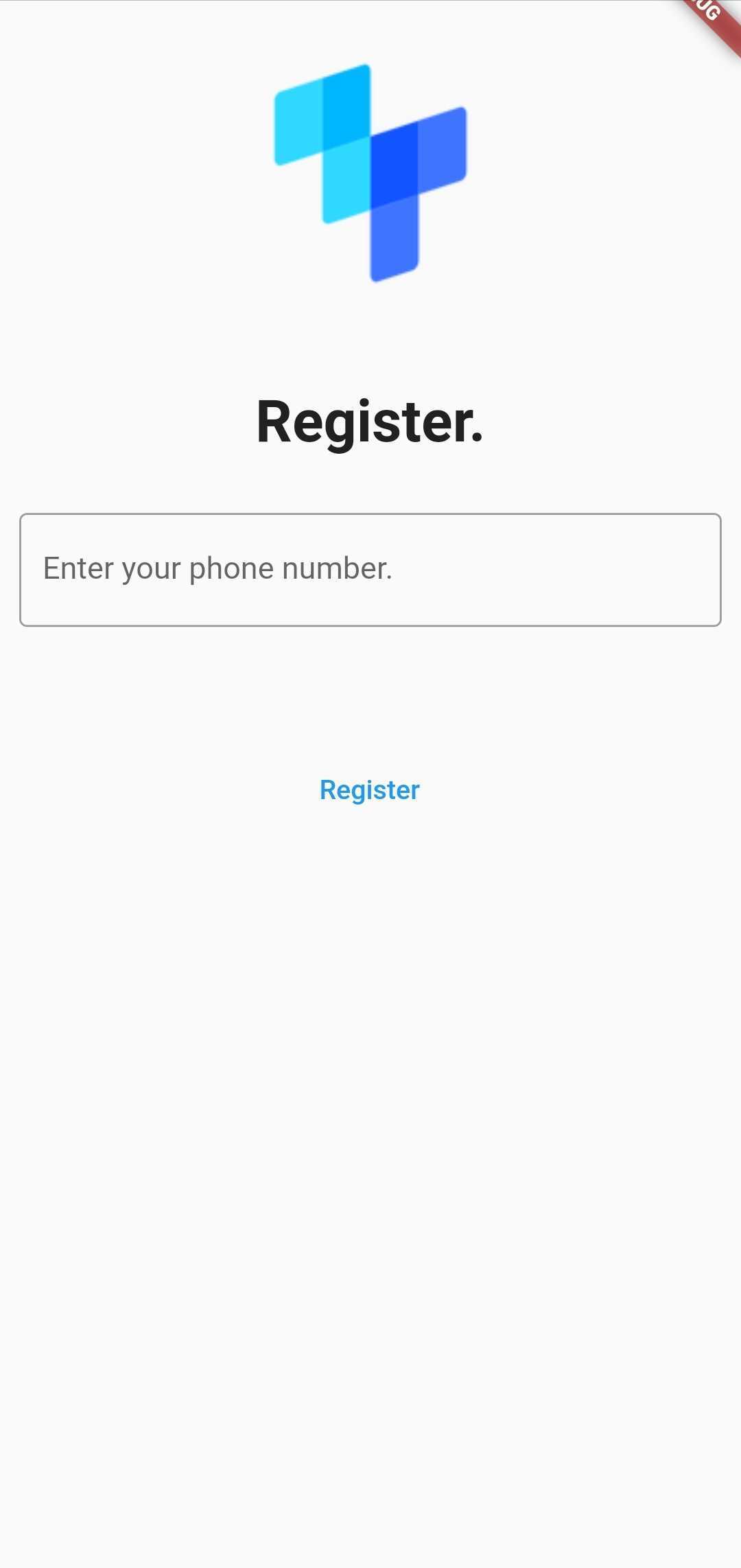 A tru.ID mobile app screen with the tru.ID logo, a phone number text input, and a submit button.