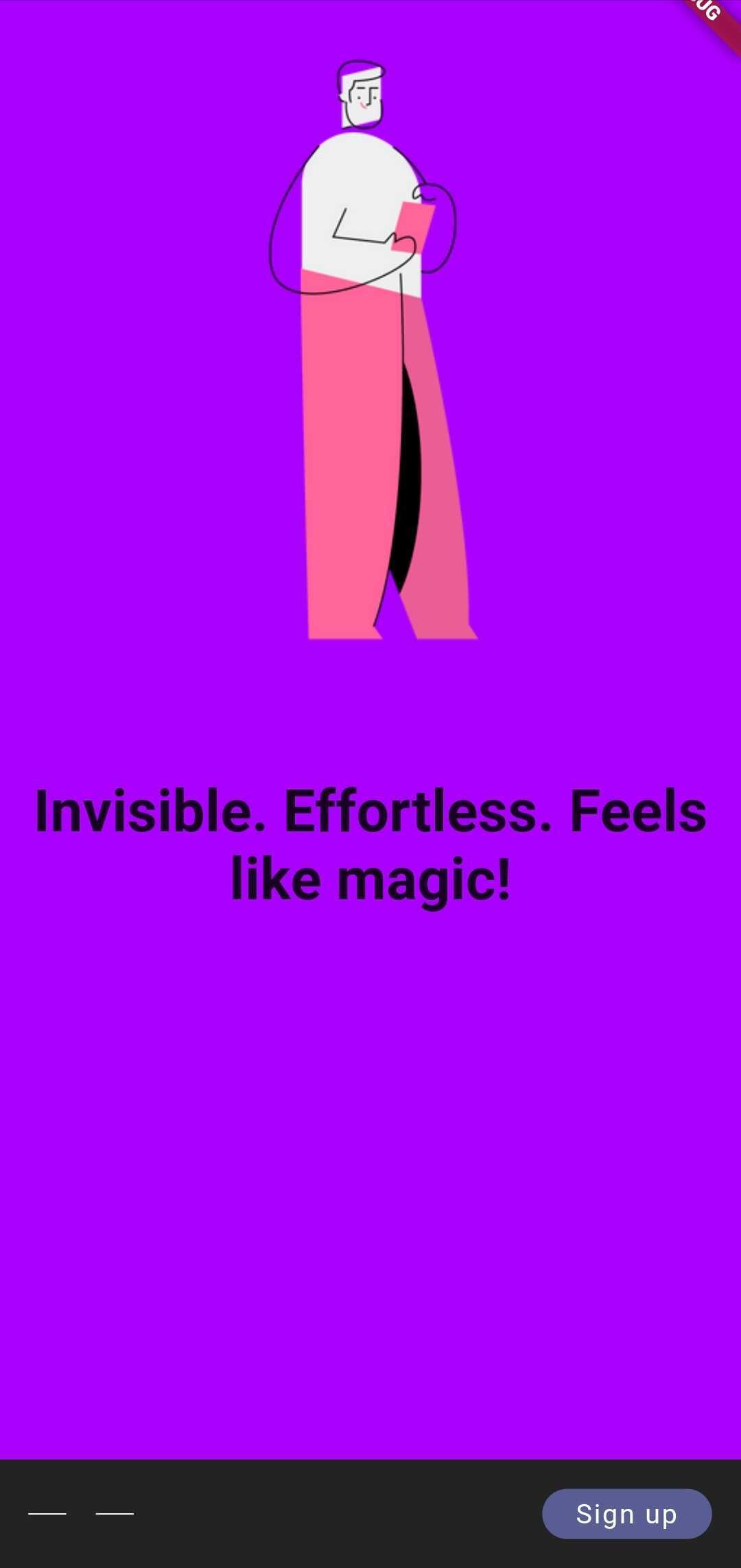 A tru.ID mobile app onboarding screen with a person using their phone as the background and the text 'Invisible, Effortless, Feels like magic!'